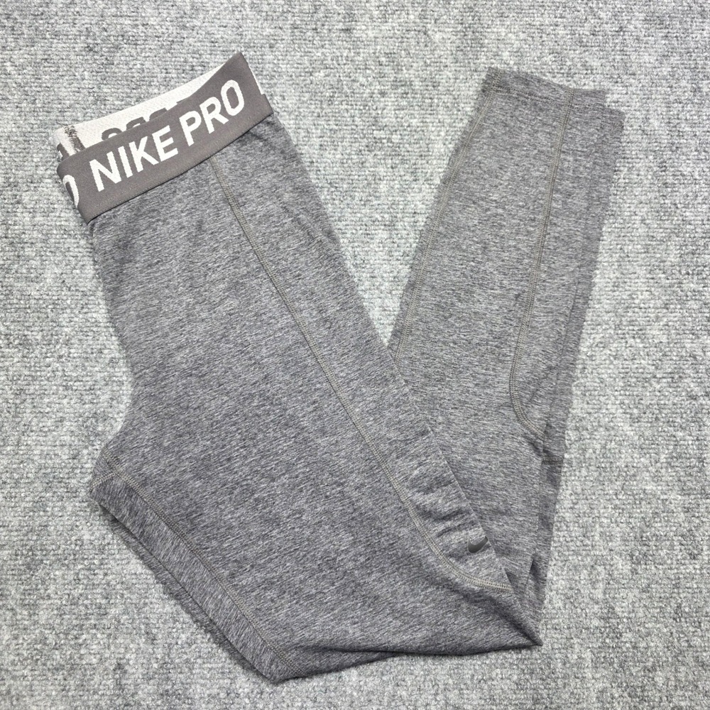 Nike‎ Pro Dri-FIT Women's Size Small Heathered Gray Training Leggings/Pants